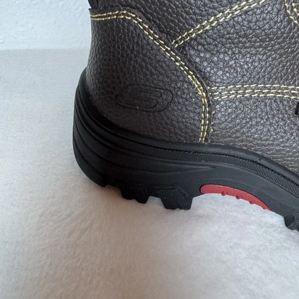 Skechers‎ Burgin Tarlac Industrial Steel Toe Work Boots Mens 7 Brown Leather